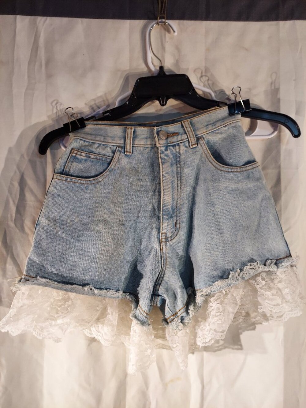 I.O.U. Basic Blues Lace Trimmed Shorts Size 7